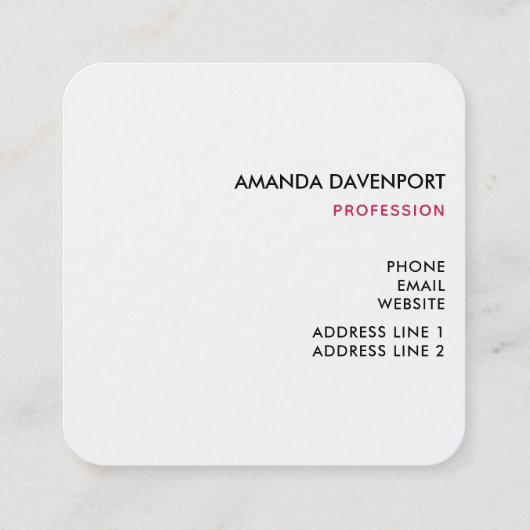 Joy to the World Kerstcitote Typografie Vierkante Visitekaartje (Achterkant)