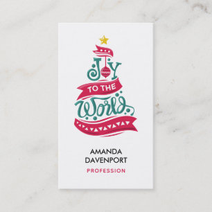 Joy to the World Kerstcitote Typografie Visitekaartje