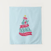 Joy to the World Kerstcitote Typografie Wandkleed (Voorkant)