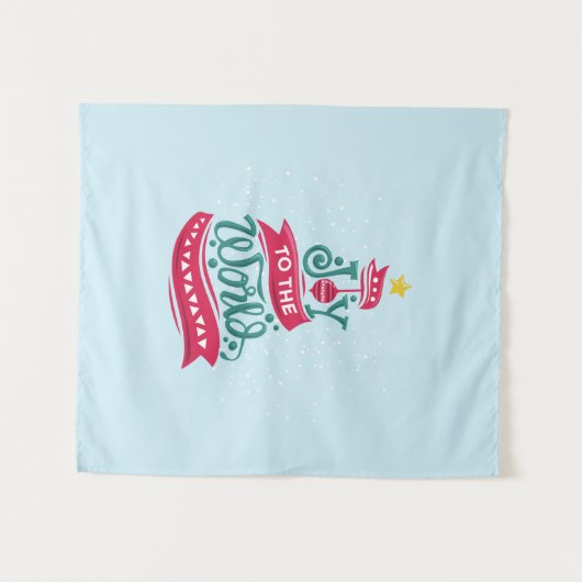 Joy to the World Kerstcitote Typografie Wandkleed (Voorkant (horizontaal))