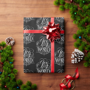 Joy To The World - Kerstkalligrafie Elegant Cadeaupapier