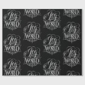 Joy To The World - Kerstkalligrafie Zwart Cadeaupapier (Vlak)