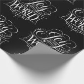 Joy To The World - Kerstkalligrafie Zwart Cadeaupapier (Hoek)