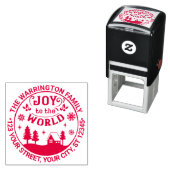 Joy to the World Kerstlandschap Naam Adres Zelfinktende Stempel (In situ)