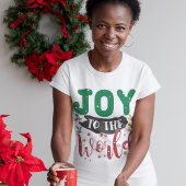 Joy to the World Kerstmis Typography Slogan T-shirt