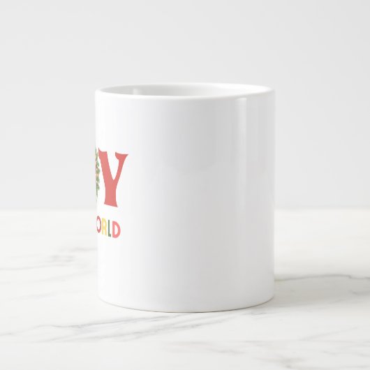 Joy to the World Kerstmis Wreath Grote Koffiekop (Voorkant)