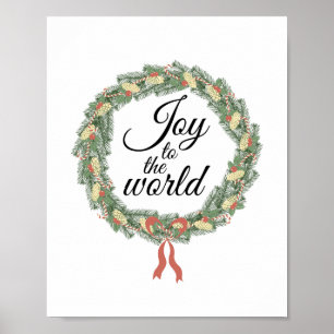Joy to the World Kerstmis Wreath Poster