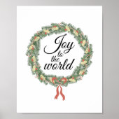 Joy to the World Kerstmis Wreath Poster (Voorkant)