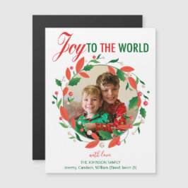 Joy to the World Kerstmis WreatPhoto Magnet
