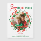 Joy to the World Kerstmis WreatPhoto Magnet (Voorkant)