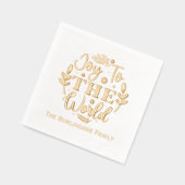 "Joy to the World" Kerstnaam Folie Servetten (Links)
