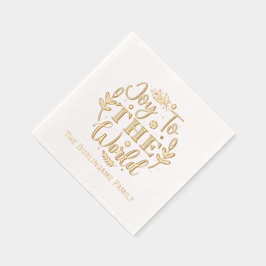 "Joy to the World" Kerstnaam Folie Servetten (Rechts)