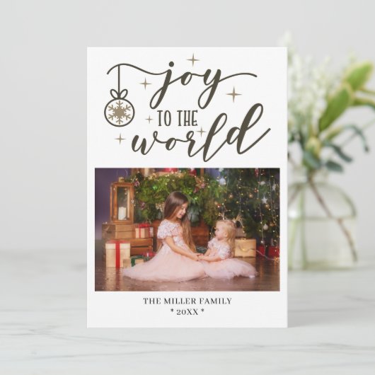 Joy to the World KerstPhoto Personal Name (Staand voorkant)