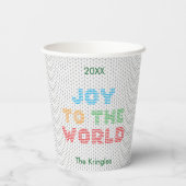 Joy to the World Kersttrui typografie Papieren Bekers (Achterkant)