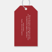 Joy to the World Lettering Red Christmas Cadeaulabel (Achterkant)