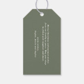 Joy to the World Lettering Taupe Green Christmas Cadeaulabel (Achterkant)