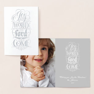 Joy to the World Lord Come - Religieuze kalligrafi Folie Kaarten