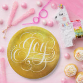 Joy to the World Luxe Kerstmis - Faux Gold Folie Papieren Bordje (Feest)