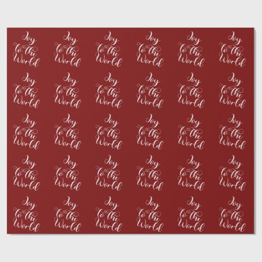 Joy to the World Maroon Gift Wrapping Paper Cadeaupapier (Vlak)