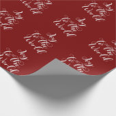 Joy to the World Maroon Gift Wrapping Paper Cadeaupapier (Hoek)