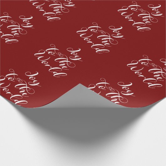 Joy to the World Maroon Gift Wrapping Paper Cadeaupapier (Hoek)