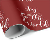 Joy to the World Maroon Gift Wrapping Paper Cadeaupapier (Rol Hoek)