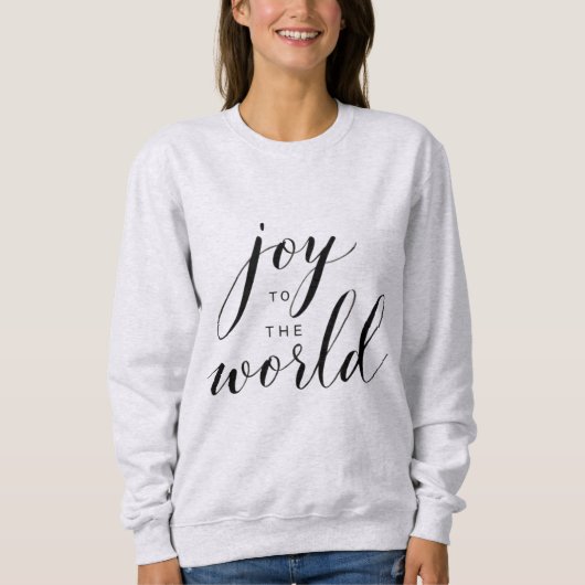 Joy to the World Minimal Christmas Script Hoodie Trui (Voorkant)