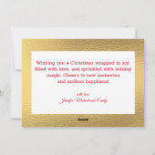 Joy to the World, Modern Script Gouden folie Foto Feestdagenkaart (Achterkant)