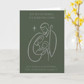 Joy to the World Nativity Christmas Card Kaart (Gele Bloem)