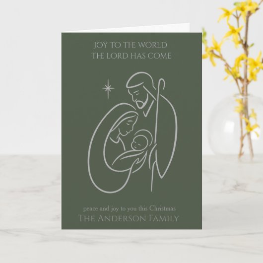 Joy to the World Nativity Christmas Card Kaart (Gele Bloem)