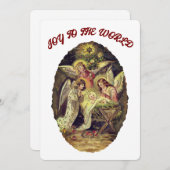 Joy to the World Nativity Religious Christmas Feestdagenkaart (Voorkant / Achterkant)