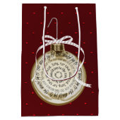 Joy to the World Ornament Typografie Geschenktas Medium Cadeauzakje (Achterkant)