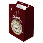 Joy to the World Ornament Typografie Geschenktas Medium Cadeauzakje (Achterkant Gekanteld)