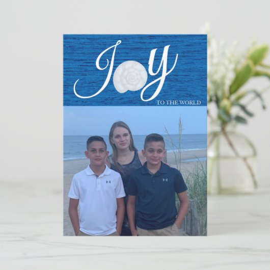 Joy to the World Photo Collage kerstkaart Kaart (Staand voorkant)