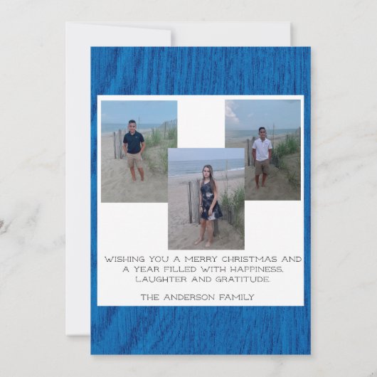 Joy to the World Photo Collage kerstkaart Kaart (Achterkant)