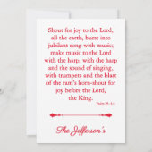 Joy to the World | Psalm 98 Inspired Religious Feestdagenkaart (Achterkant)