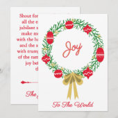 Joy to the World | Psalm 98 Inspired Religious Feestdagenkaart (Voorkant / Achterkant)