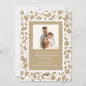 Joy to the World Religieuze Bloemen Kerstfoto Feestdagenkaart (Achterkant)