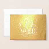 Joy to the World - Religieuze kerstkalligrafie Folie Kaarten (Voorkant met envelop)