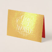 Joy to the World - Religieuze kerstkalligrafie Folie Kaarten (Voorkant)
