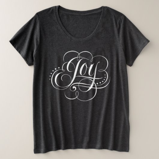 Joy to the World - Religieuze kerstkalligrafie Grote Maat T-shirt (Design voorkant)