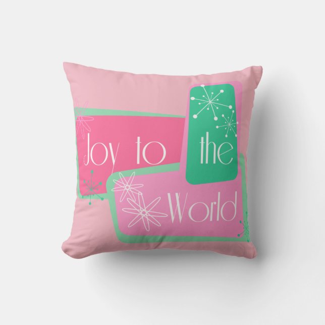 Joy to the World Retro Pillow Kussen (Voorkant)