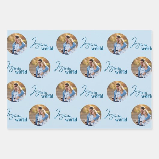 Joy to the World Round Photos Set of 3 Inpakpapier Vel (Voorkant 2)