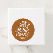 Joy to the World Rustic Burnt Orange Christmas Bedankjes Labels (In situ)