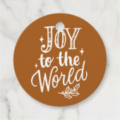 Joy to the World Rustic Burnt Orange Christmas Bedankjes Labels (Voorkant)
