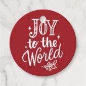 Joy to the World Rustic Red Christmas Bedankjes Labels (Voorkant)