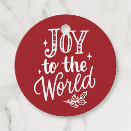 Joy to the World Rustic Red Christmas Bedankjes Labels