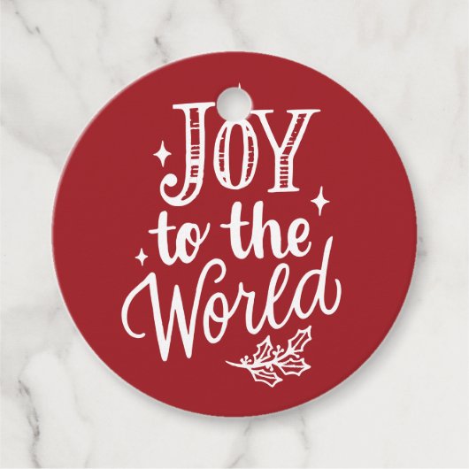 Joy to the World Rustic Red Christmas Bedankjes Labels (Voorkant)