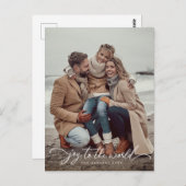 Joy to the World script Kerst/Vakantiefoto Briefkaart (Voorkant / Achterkant)