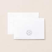 Joy to the world sneeuwvlok modern kerstzilver folie kaarten (Met envelop)